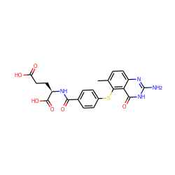 Cc1ccc2nc(N)[nH]c(=O)c2c1Sc1ccc(C(=O)N[C@H](CCC(=O)O)C(=O)O)cc1 ZINC000027862769