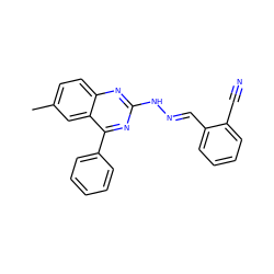 Cc1ccc2nc(N/N=C/c3ccccc3C#N)nc(-c3ccccc3)c2c1 ZINC000004862927