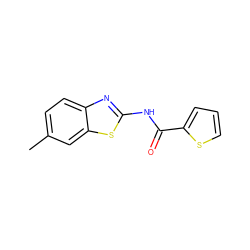 Cc1ccc2nc(NC(=O)c3cccs3)sc2c1 ZINC000003325568