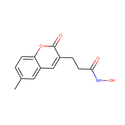 Cc1ccc2oc(=O)c(CCC(=O)NO)cc2c1 ZINC000028978950