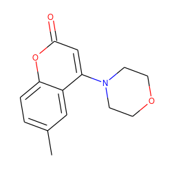 Cc1ccc2oc(=O)cc(N3CCOCC3)c2c1 ZINC000013608106