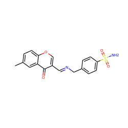 Cc1ccc2occ(/C=N/Cc3ccc(S(N)(=O)=O)cc3)c(=O)c2c1 ZINC000028524260