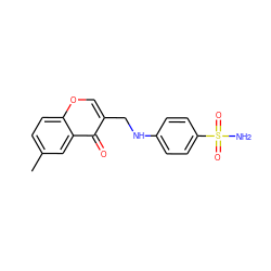 Cc1ccc2occ(CNc3ccc(S(N)(=O)=O)cc3)c(=O)c2c1 ZINC000096940556