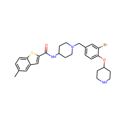 Cc1ccc2sc(C(=O)NC3CCN(Cc4ccc(OC5CCNCC5)c(Br)c4)CC3)cc2c1 ZINC001772656367