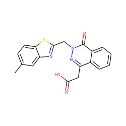 Cc1ccc2sc(Cn3nc(CC(=O)O)c4ccccc4c3=O)nc2c1 ZINC000013860746