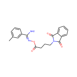 Cc1cccc(/C(N)=N/OC(=O)CCCN2C(=O)c3ccccc3C2=O)c1 ZINC000005059893