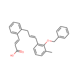 Cc1cccc(/C=C/Cc2ccccc2/C=C/C(=O)O)c1OCc1ccccc1 ZINC000013554024