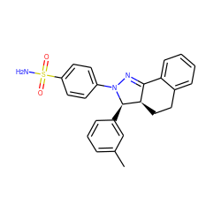 Cc1cccc([C@@H]2[C@@H]3CCc4ccccc4C3=NN2c2ccc(S(N)(=O)=O)cc2)c1 ZINC000299855263