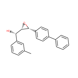 Cc1cccc([C@H](O)[C@@H]2O[C@@H]2c2ccc(-c3ccccc3)cc2)c1 ZINC000169705247