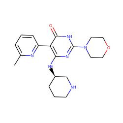 Cc1cccc(-c2c(N[C@@H]3CCCNC3)nc(N3CCOCC3)[nH]c2=O)n1 ZINC001772598909