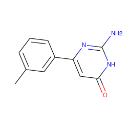 Cc1cccc(-c2cc(=O)[nH]c(N)n2)c1 ZINC000103254701