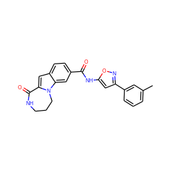 Cc1cccc(-c2cc(NC(=O)c3ccc4cc5n(c4c3)CCCNC5=O)on2)c1 ZINC000147720774