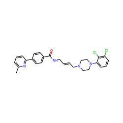 Cc1cccc(-c2ccc(C(=O)NC/C=C/CN3CCN(c4cccc(Cl)c4Cl)CC3)cc2)n1 ZINC000095543803