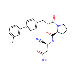 Cc1cccc(-c2ccc(COC(=O)N3CCC[C@H]3C(=O)N[C@H](C#N)CC(N)=O)cc2)c1 ZINC000169348309