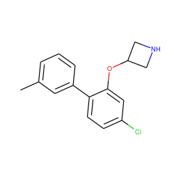 Cc1cccc(-c2ccc(Cl)cc2OC2CNC2)c1 ZINC000096175905