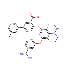 Cc1cccc(-c2ccc(Oc3nc(Oc4cccc(C(=N)N)c4)c(F)c(N(C(C)C)C(C)C)c3F)c(C(=O)O)c2)c1 ZINC000028570699