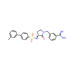 Cc1cccc(-c2ccc(S(=O)(=O)N[C@H]3CCN(Cc4cccc(C(=N)N)c4)C3=O)cc2)c1 ZINC000013800256