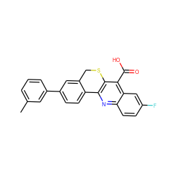 Cc1cccc(-c2ccc3c(c2)CSc2c-3nc3ccc(F)cc3c2C(=O)O)c1 ZINC000026840621