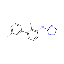 Cc1cccc(-c2cccc(NC3=NCCN3)c2C)c1 ZINC000013487080