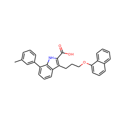 Cc1cccc(-c2cccc3c(CCCOc4cccc5ccccc45)c(C(=O)O)[nH]c23)c1 ZINC000143122173