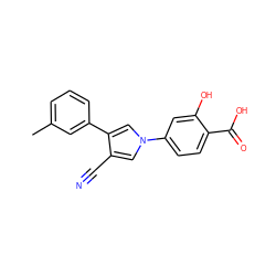 Cc1cccc(-c2cn(-c3ccc(C(=O)O)c(O)c3)cc2C#N)c1 ZINC000200838645