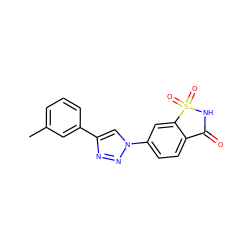 Cc1cccc(-c2cn(-c3ccc4c(c3)S(=O)(=O)NC4=O)nn2)c1 ZINC000169309502