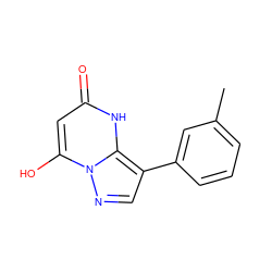 Cc1cccc(-c2cnn3c(O)cc(=O)[nH]c23)c1 ZINC000039651379