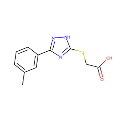 Cc1cccc(-c2n[nH]c(SCC(=O)O)n2)c1 ZINC000020159375