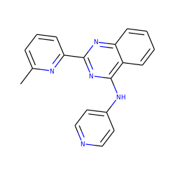 Cc1cccc(-c2nc(Nc3ccncc3)c3ccccc3n2)n1 ZINC000038440844