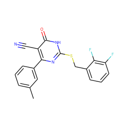 Cc1cccc(-c2nc(SCc3cccc(F)c3F)[nH]c(=O)c2C#N)c1 ZINC000147246051