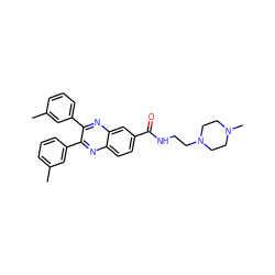 Cc1cccc(-c2nc3ccc(C(=O)NCCN4CCN(C)CC4)cc3nc2-c2cccc(C)c2)c1 ZINC000022938952