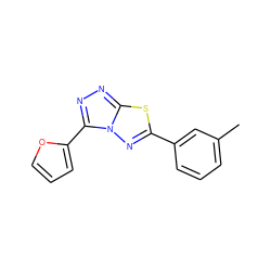 Cc1cccc(-c2nn3c(-c4ccco4)nnc3s2)c1 ZINC000000528117