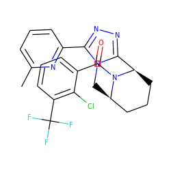 Cc1cccc(-c2nnc3n2C[C@@H]2CCC[C@H]3N2C(=O)c2cccc(C(F)(F)F)c2Cl)n1 ZINC000226093866