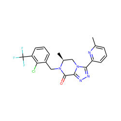 Cc1cccc(-c2nnc3n2C[C@H](C)N(Cc2cccc(C(F)(F)F)c2Cl)C3=O)n1 ZINC000219188429