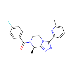 Cc1cccc(-c2nnc3n2CCN(C(=O)c2ccc(F)cc2)[C@@H]3C)n1 ZINC000165844400