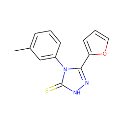 Cc1cccc(-n2c(-c3ccco3)n[nH]c2=S)c1 ZINC000006533949