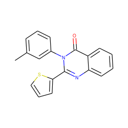 Cc1cccc(-n2c(-c3cccs3)nc3ccccc3c2=O)c1 ZINC000000127405