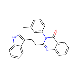 Cc1cccc(-n2c(CCc3c[nH]c4ccccc34)nc3ccccc3c2=O)c1 ZINC000013821515