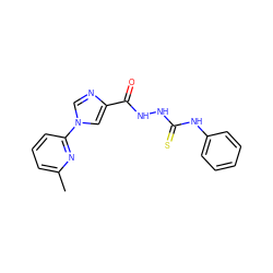 Cc1cccc(-n2cnc(C(=O)NNC(=S)Nc3ccccc3)c2)n1 ZINC000013571623