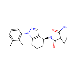 Cc1cccc(-n2ncc3c2CCC[C@@H]3NC(=O)C2(C(N)=O)CC2)c1C ZINC000012300039