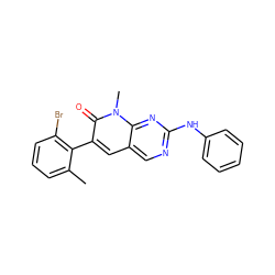 Cc1cccc(Br)c1-c1cc2cnc(Nc3ccccc3)nc2n(C)c1=O ZINC000028337101