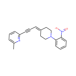 Cc1cccc(C#CC=C2CCN(c3ccccc3[N+](=O)[O-])CC2)n1 ZINC000142297598