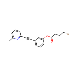 Cc1cccc(C#Cc2cccc(OC(=O)CCCBr)c2)n1 ZINC000028353570