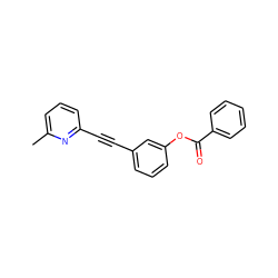 Cc1cccc(C#Cc2cccc(OC(=O)c3ccccc3)c2)n1 ZINC000028362477