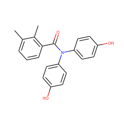 Cc1cccc(C(=O)N(c2ccc(O)cc2)c2ccc(O)cc2)c1C ZINC000096173895