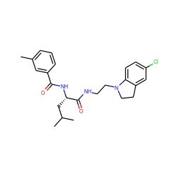 Cc1cccc(C(=O)N[C@@H](CC(C)C)C(=O)NCCN2CCc3cc(Cl)ccc32)c1 ZINC000014971481