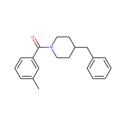 Cc1cccc(C(=O)N2CCC(Cc3ccccc3)CC2)c1 ZINC000001230195