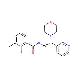 Cc1cccc(C(=O)NC[C@@H](c2cccnc2)N2CCOCC2)c1C ZINC000207709739