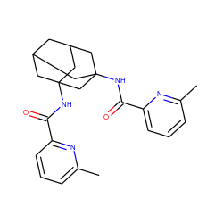 Cc1cccc(C(=O)NC23CC4CC(C2)CC(NC(=O)c2cccc(C)n2)(C4)C3)n1 ZINC000068200047