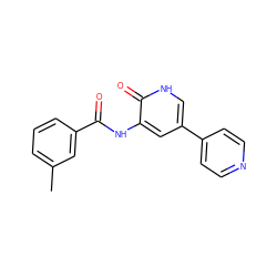 Cc1cccc(C(=O)Nc2cc(-c3ccncc3)c[nH]c2=O)c1 ZINC000038265744